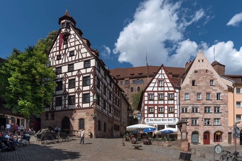 Tiergaertnertorplatz with Pilatushaus and Kaiserburg