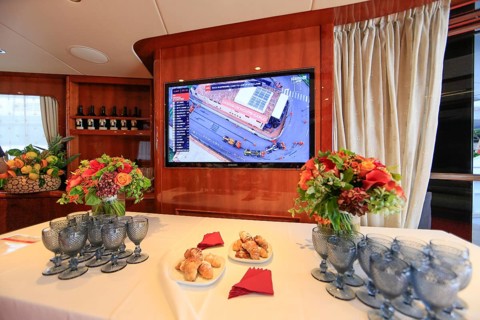 Salon of the motor yacht Baron Trenck