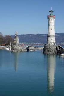 Harbour entrance with New Lighthouse and Bavarian Lion