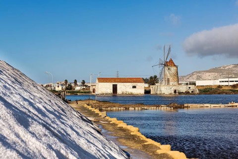 Traditional windmill for salt extraction