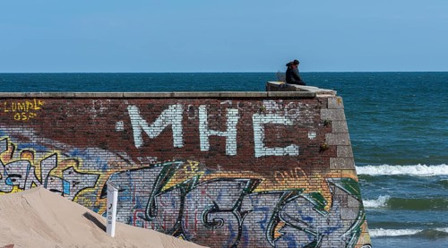 Old wall on the dyke in Prora
