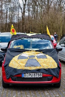 Banner with sign for radioactivity