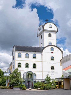 Germany's first private ecumenical motorway church Geiselwind 'Light on our way' on the A 3 between Wuerzburg and Nuremberg
