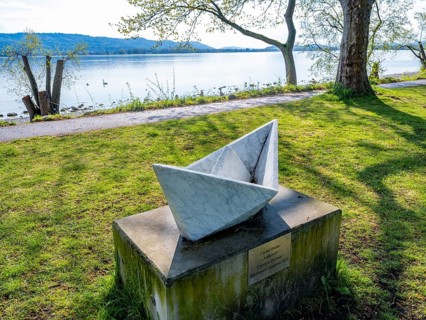 Ship sculpture 'Aufbruch' by Carnel Hutter