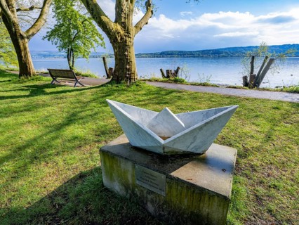 Ship sculpture 'Aufbruch' by Carnel Hutter