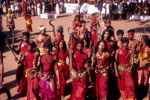 Velichappadu or Oracles in Bharani festival in Kodungallur