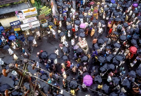Rain during Atham festival procession in Tripunithura near Ernakulam
