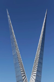 Abstract sculpture made of stainless steel
