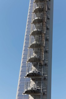 Steep outside staircase at the tower