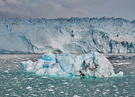 Eqi glacier and ice chunks in Greenland