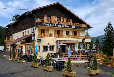 Hotel des Trois Vallees on Col de Turini near start and finish of stage of Rally Monte Carlo
