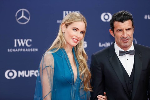 Luis Figo with woman Helen Svedin