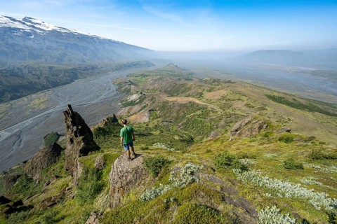 Hiker looking into the distance