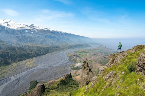 Hiker on a rock