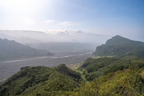 View of valley with river Krossa