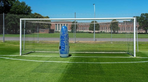 Plastic keeper in football goal