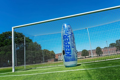 Plastic keeper in football goal