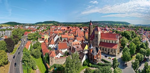 Aerial view of the old town from the northeast
