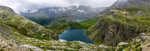 Panoramic view from Colle del Nivolet