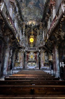 Interior view of the Asam Church Church