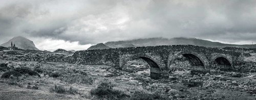 Sligachan Old Bridge in Black and White