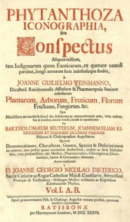 Title page of the botanical work Phytanthoza iconographia