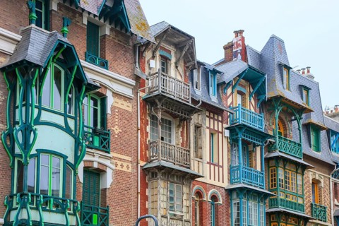 Wilhelminian and Art Nouveau villas in the Mersois neighbourhood on the Mers-les-Bains promenade