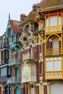 Wilhelminian and Art Nouveau villas in the Mersois neighbourhood on the Mers-les-Bains promenade