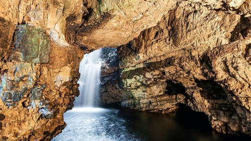 Grotto and Waterfall in Smoo Cave