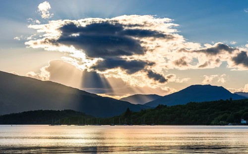 Sunset over Loch Lomond from Milarrochy Bay