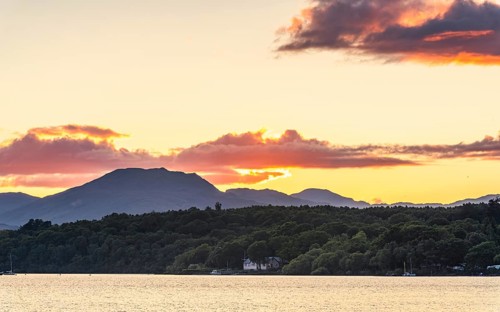Sunset over Loch Lomond from Milarrochy Bay