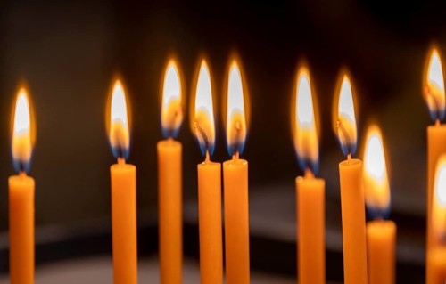 Candles in the collegiate parish church of St. Philip and St. James