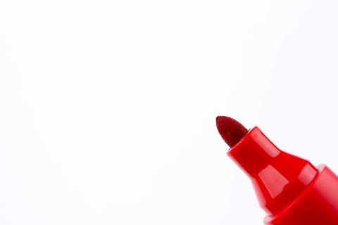 Color marker on a white background