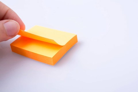 Post note office sticker for taking notes in hand