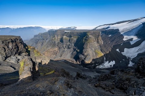 Rock formations and gorge of volcanic rock