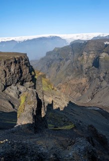 Rock formations and gorge of volcanic rock