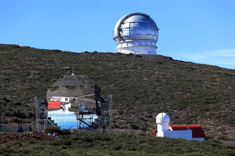 Roque de los Muchachos Observatory in the Caldera de Taburiente National Park
