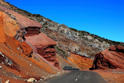 Landscape at the pass road to Roque de los Moschaschos