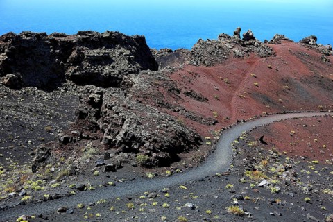 Hiking trail near the volcano San Antonio at Cap Fuencaliente