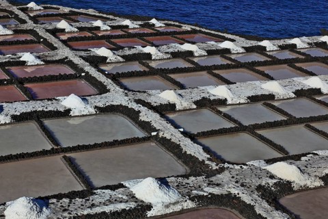 Crystal pools of the Salinas la Fuencaliente at the Punta de Fuencaliente