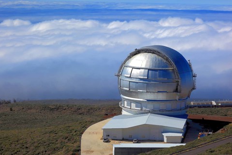 Roque de los Muchachos Observatory in the Caldera de Taburiente