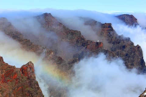 On the mountain Roque de los Muchachos in the national park Caldera de Taburiente