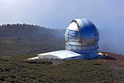 Roque de los Muchachos Observatory in the Caldera de Taburiente