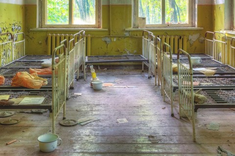 Dormitory with beds