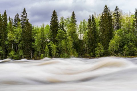 Waterfall Ristafallet near Are, Provinz Jaemtlands
