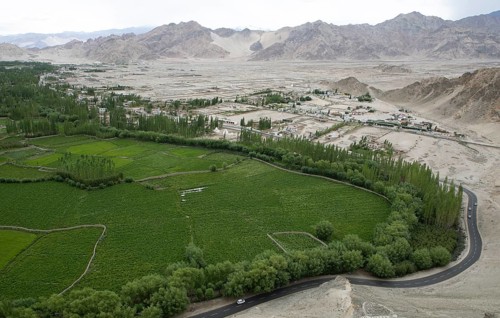 View of the Indus Valley from Thiksey Gompa, Ladakh