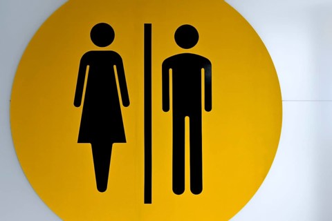 Sign Women and Men Toilet,