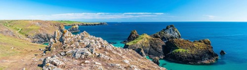 Panorama over Kynance Cove and Asparagus Island, Cornwall