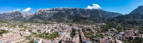 Aerial view, old town of Soller