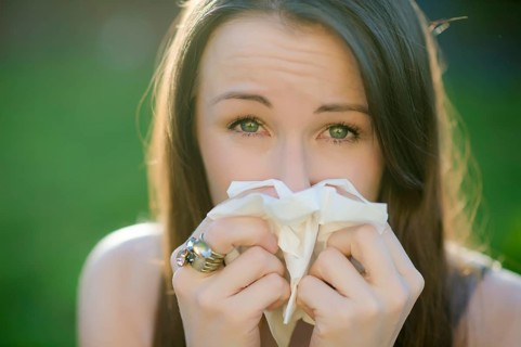 Woman with allergy,